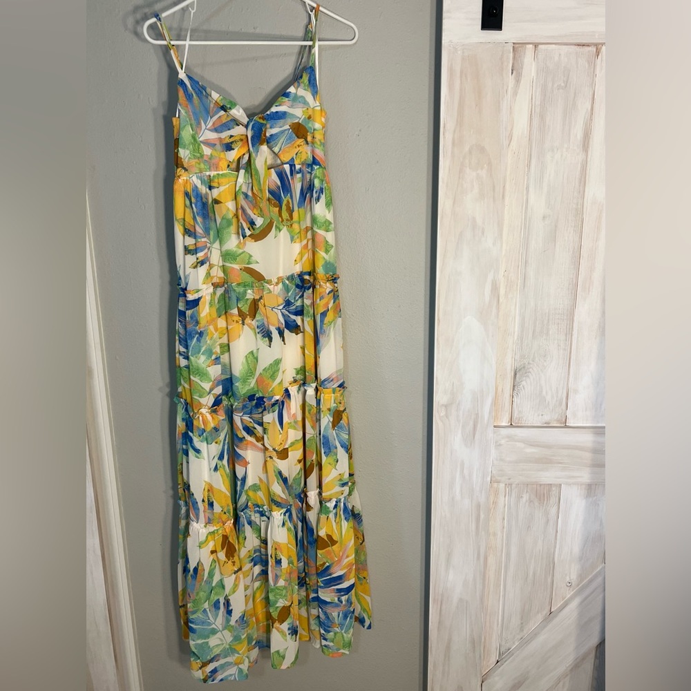 Versona white and multi color maxi dress